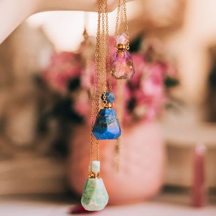 Crystal Perfume Bottle Necklace