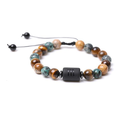 Tiger Eye Picture Jasper Zodiac Bracele