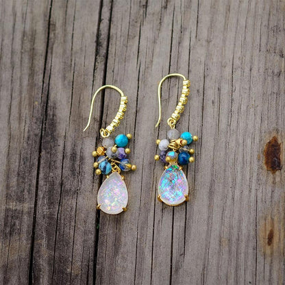 Opal Natural Stone Beaded Earrings