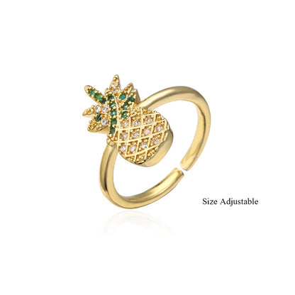 Pineapple Shape Full Stones Ring