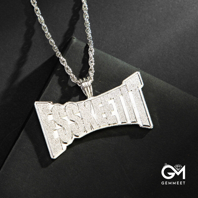 Punk ESSKEETIT Frosted Alphabet Hip Hop Necklace