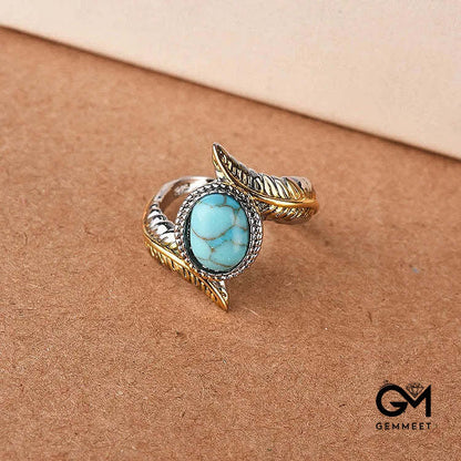 Turquoise Feather Ring