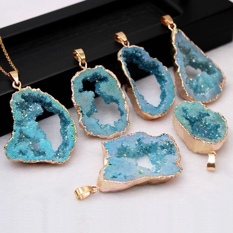 Natural Irregular Random Shape Hollow Stone Necklace