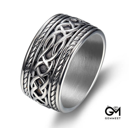 Celtic Twist Ring Heavy Titanium Steel Dragon Ring