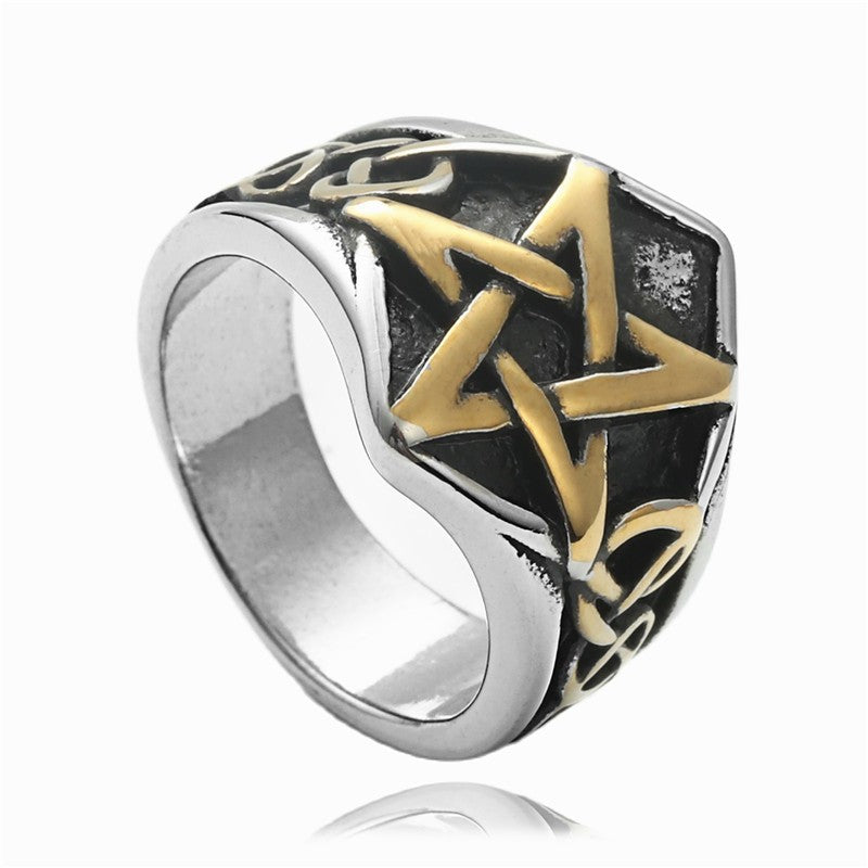 Retro Trendy Men's Pentagram Ring