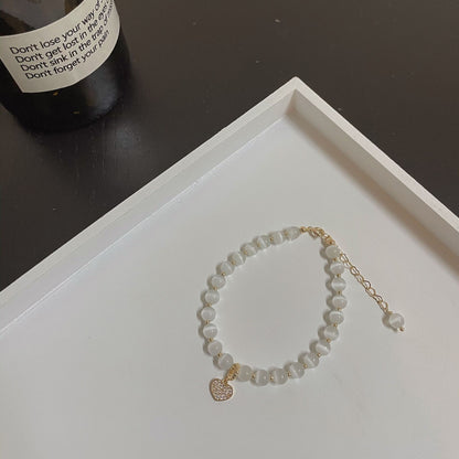 Simple Love Cat's Eye Stone Bracelet