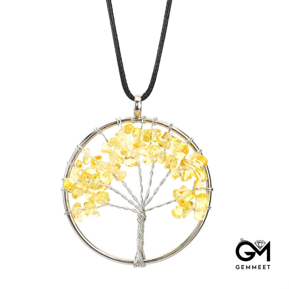 Tree of Life Simple Crystal Necklace