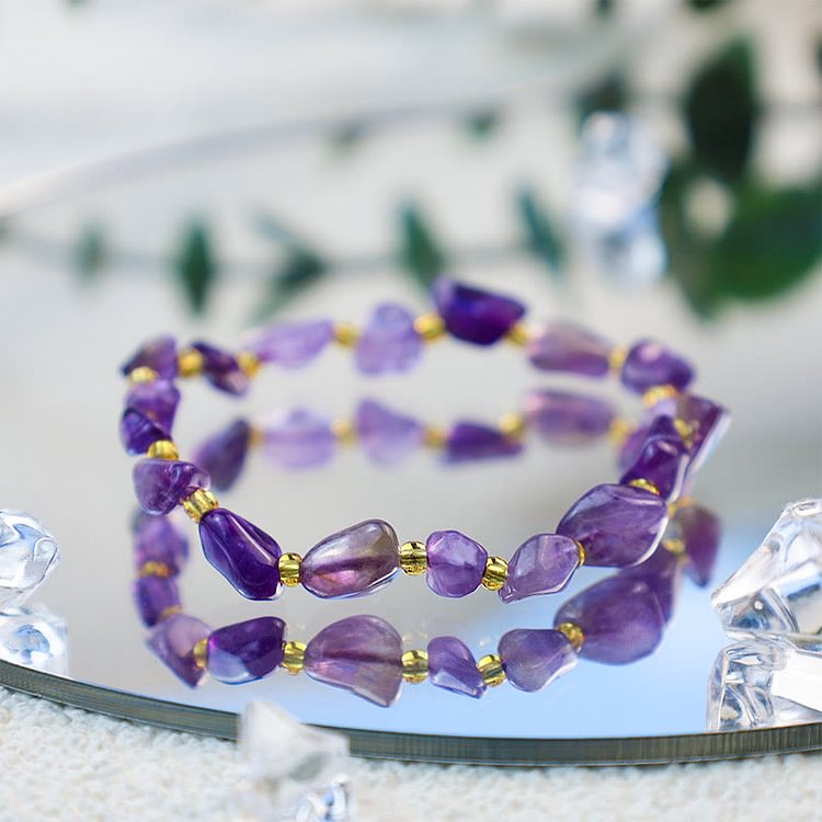 Crystal Gravel Handmade Amethyst Bracelet