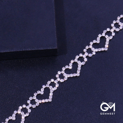 Light Luxury Hollow Love Zircon Anklet