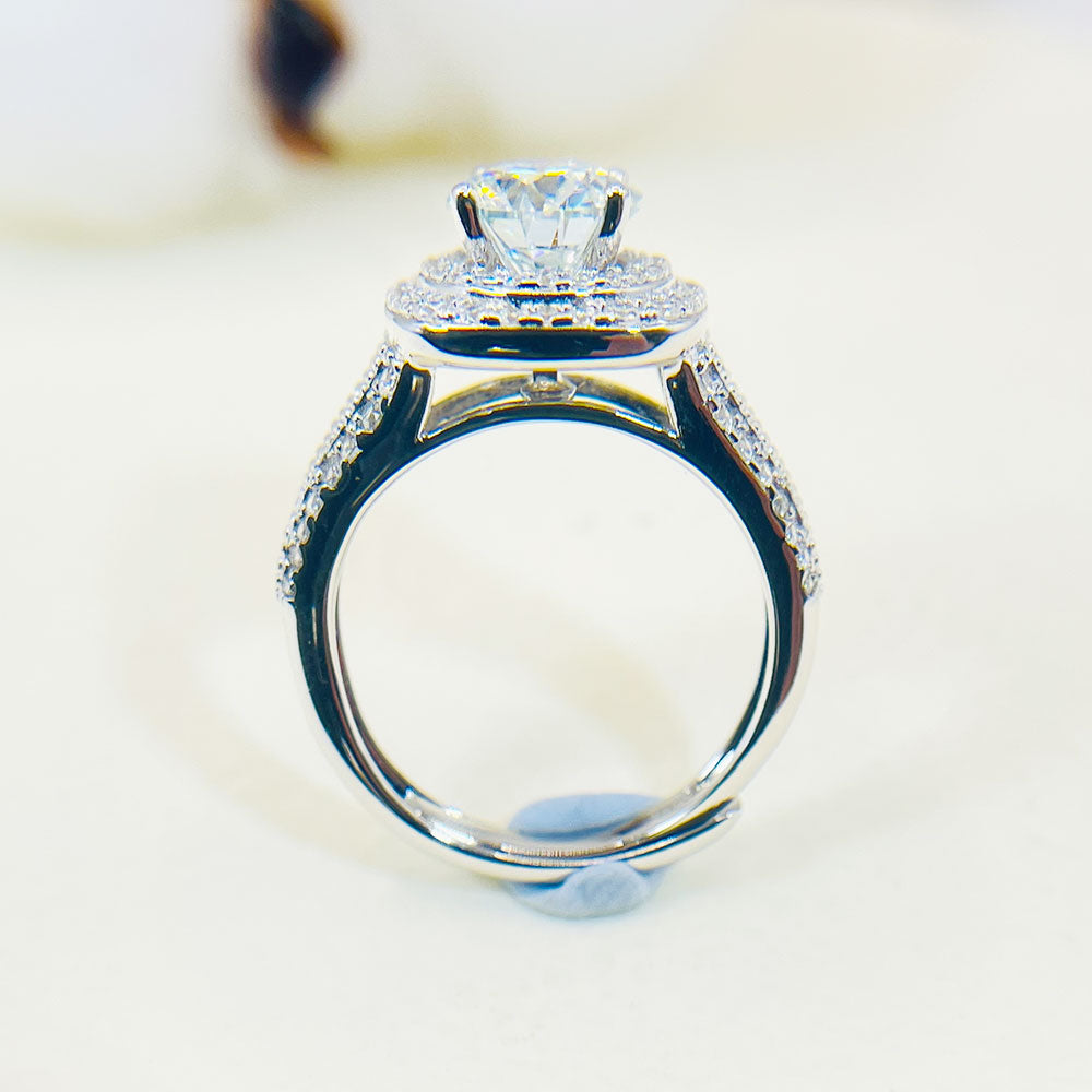 Square Cut Adjustable Moissanite Ring