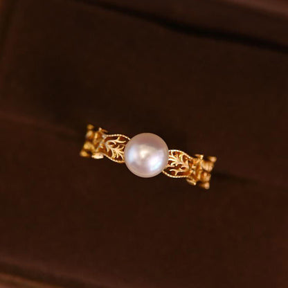 Pearl-Encrusted Adjustable Ring