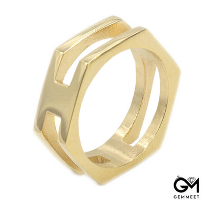 Irregular Polygon Polychromatic Ring for Men