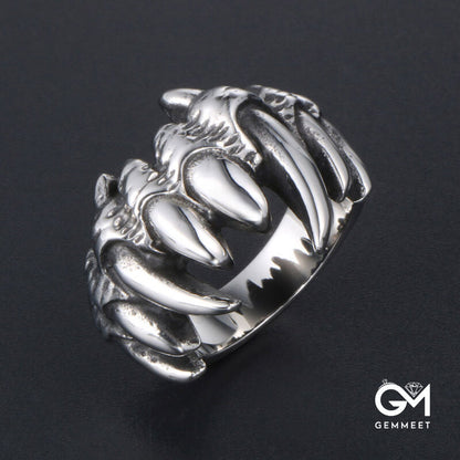 Vintage Titanium Steel Ghost Hand Ring