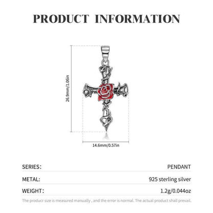 Eternal Thorn Rose Cross Necklace