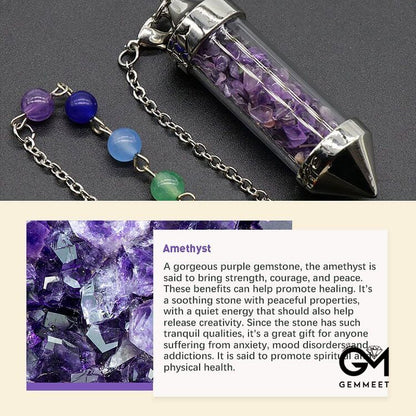 Chakra Colored Crystal Meditation Pendulum