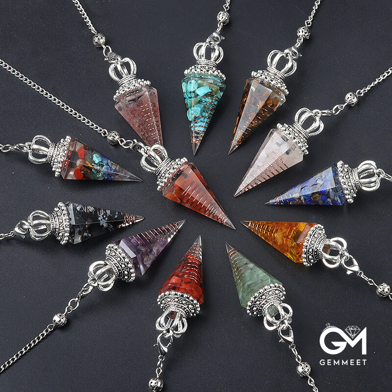 Red Tourmaline Crystal Hexagon Chaklaline Pendulum