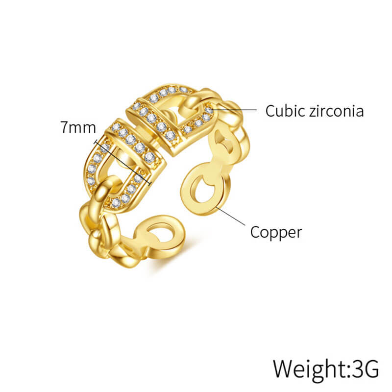 Fashion Creative Personality Design Double D All-match Hollow Open Ring