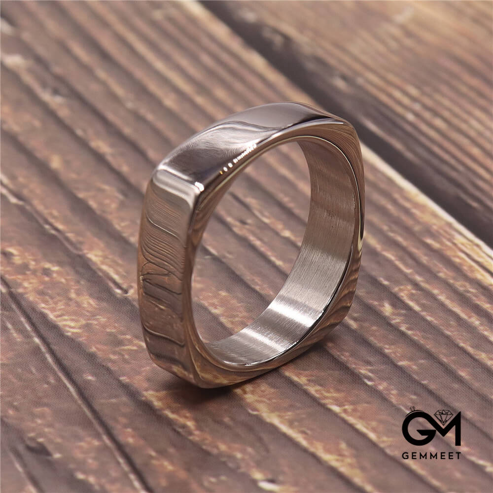 Stainless Steel Rectangular  Ring for Men