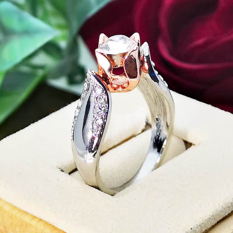 Rosegold Rose Flower Retro Ring