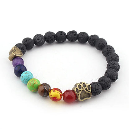 Lava Stone Chakra Protection Bracelet