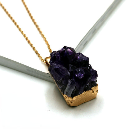 Delicate Natural Amethyst Druse Irregular Necklace