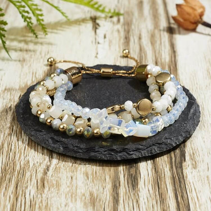 Colorful Natural Crystal Winding Multilayer Adjustable Bracelet