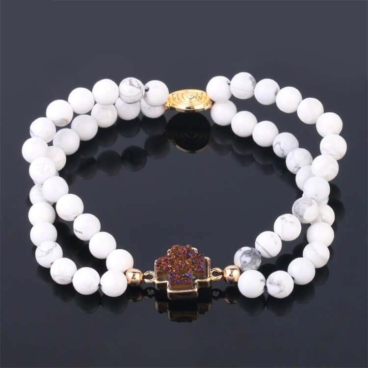 Beaded Heart-shaped Crystal Stone Bracelet