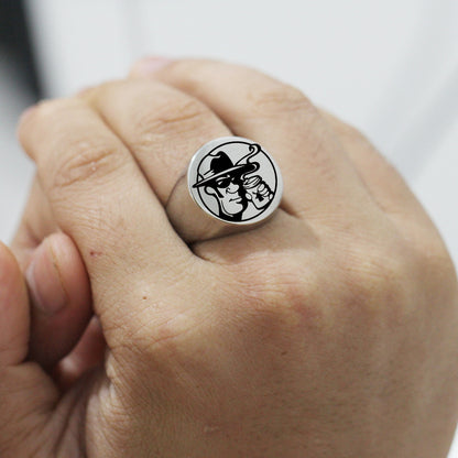 Stainless Steel Light Cartoon Circular Ring