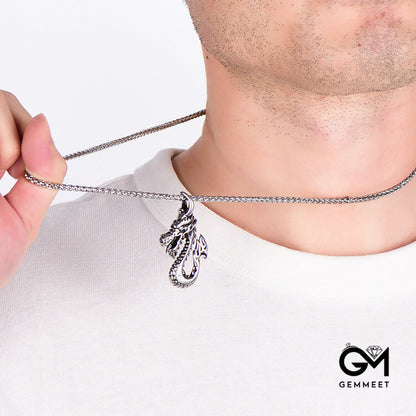 Stainless Steel Dragon Pendant Necklace