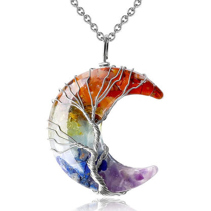 Life of Tree Chakra Moon Necklace