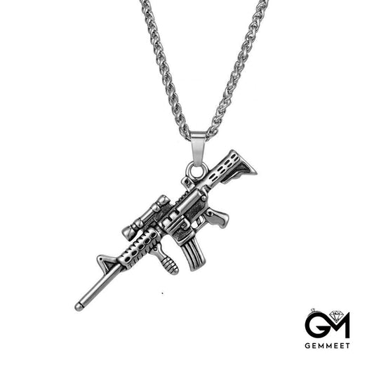 Titanium Steel Sniper Rifle Necklace