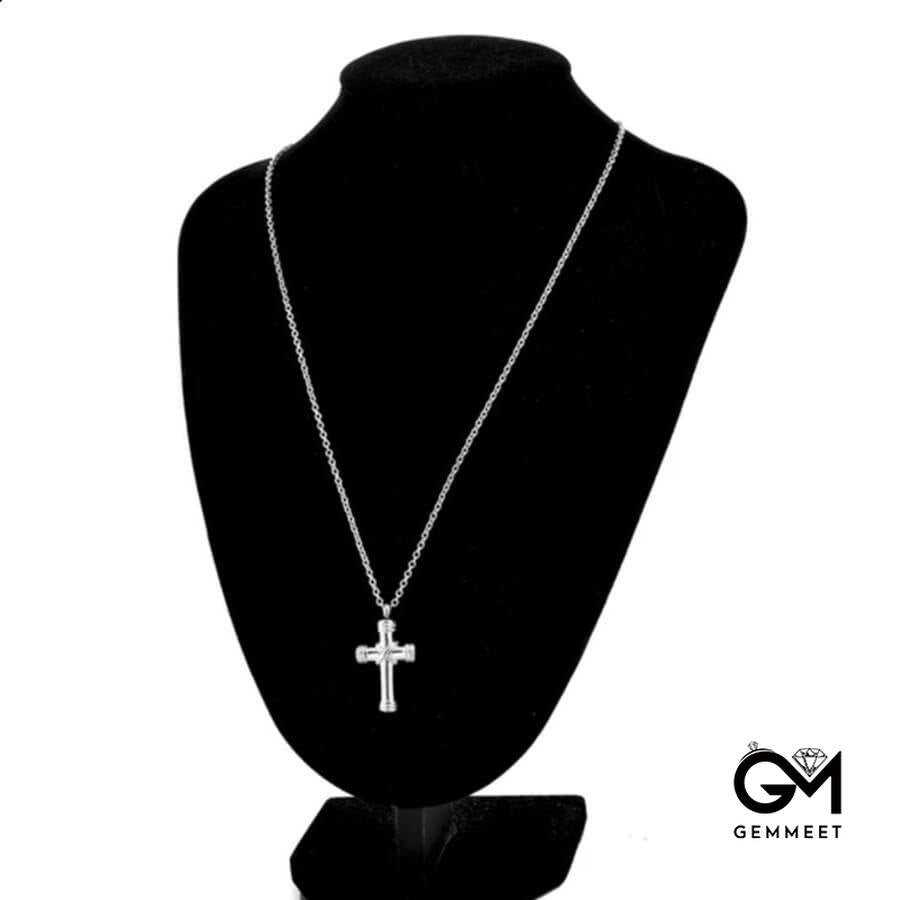 Cross Perfume Bottle Pendant Necklace