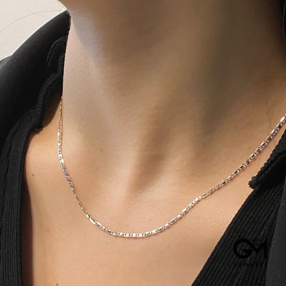 S925 Sterling Silver Sequined Simple Temperament Necklace