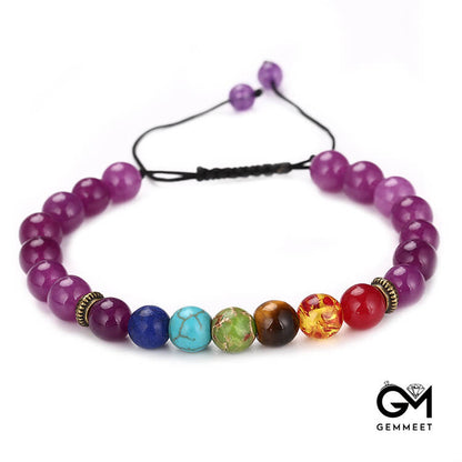 8MM Woven Shambhala Amethyst Bracelet