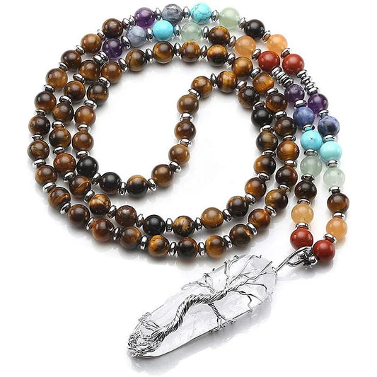 Natural Crystal Chakra Mala