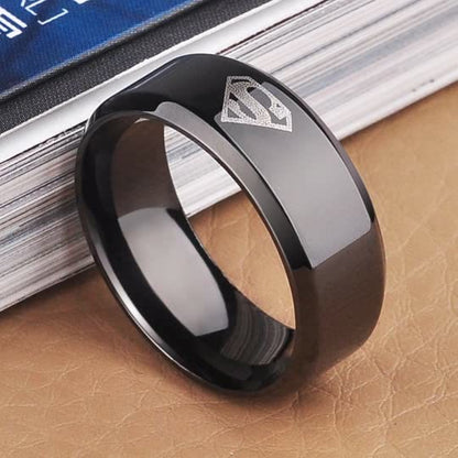 Superman Logo Titanium Steel Ring