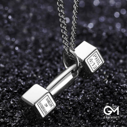 Men's Gym Dumbbell Fitness Necklace