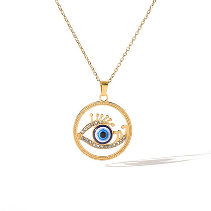 Evil Eye Hollow Pendants Necklace