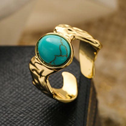 Bohemia Turquoise Thick Band Ring