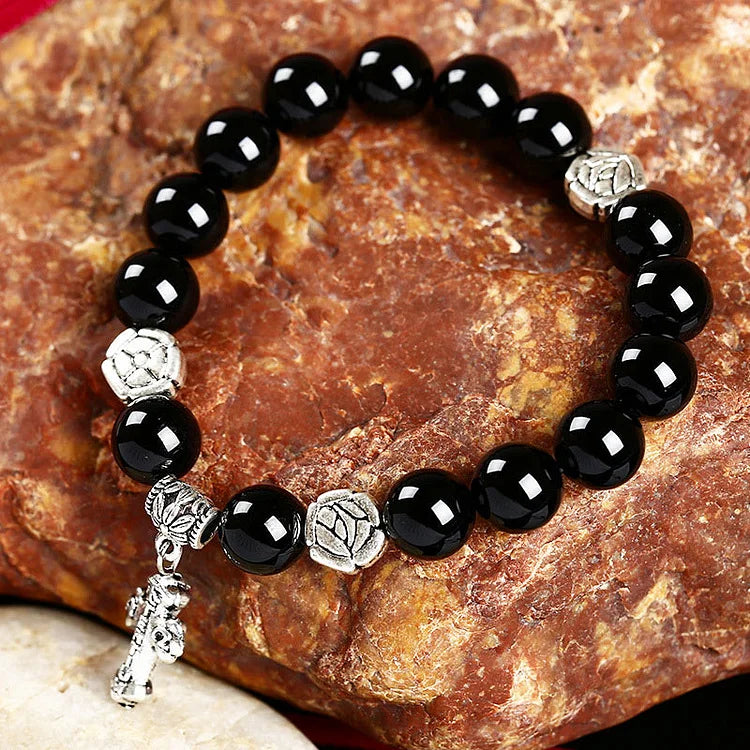 Natural Crystal Cross Symbol Bracelet