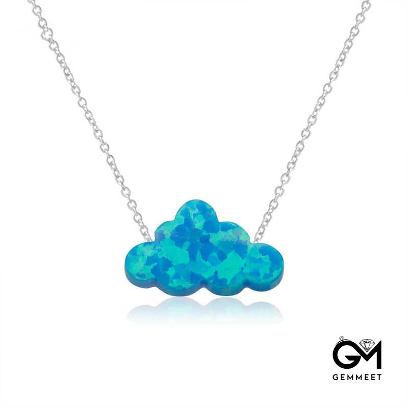 Small Opal Cloud Lightning Necklace