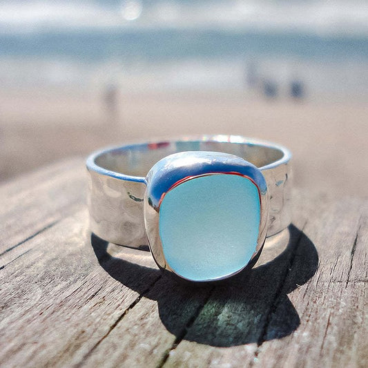 Irregular Sea Glass Ocean Ring