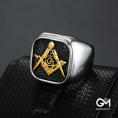 Stainless Steel Plating Blackened AG Men's Ring