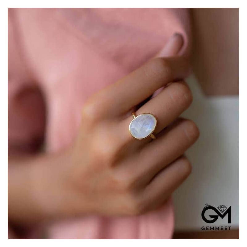 Simple and Elegant Moonstone Ring