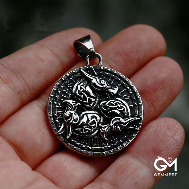 Stainless Steel Pendant for Men with Wolf Head