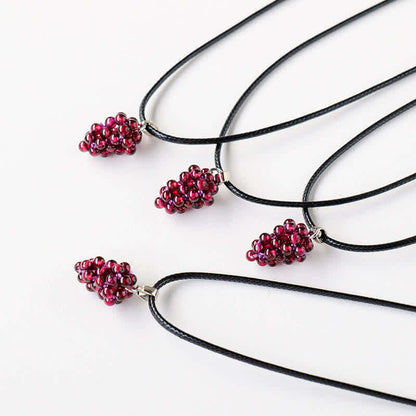 Natural Garnet Grape Shape Necklace