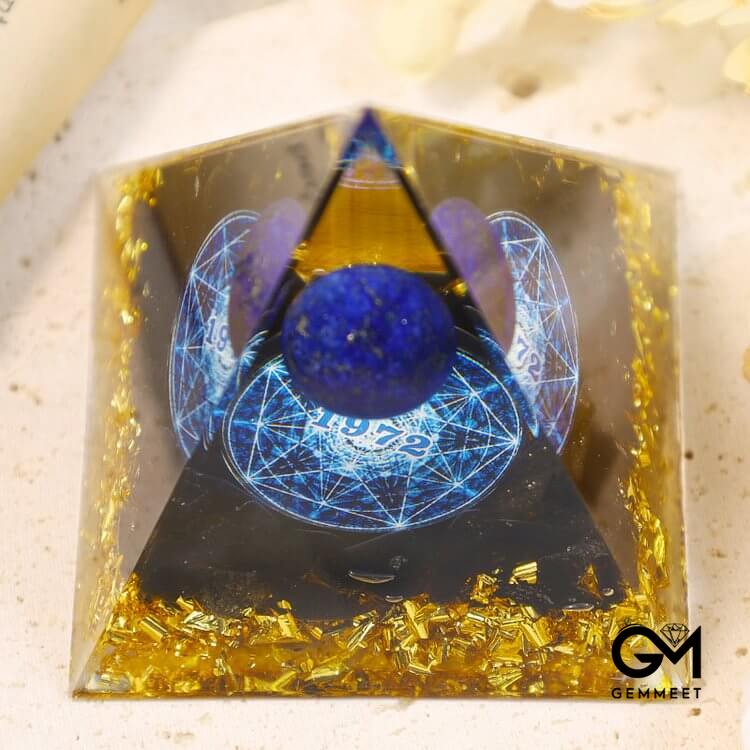 Lapis Lazuli Sphere Letter 1972 Orgone Pyramid