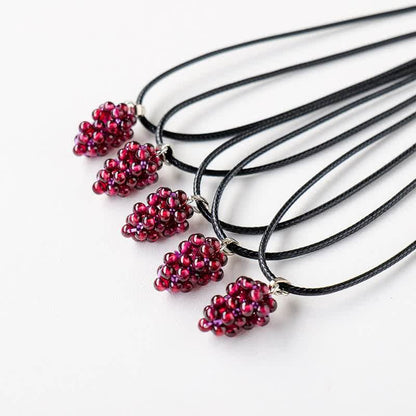 Natural Garnet Grape Shape Necklace