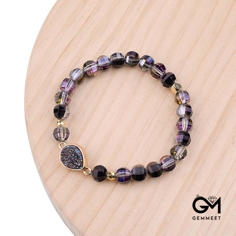 Specail Cut Bead Druzy Crystal Bracelet