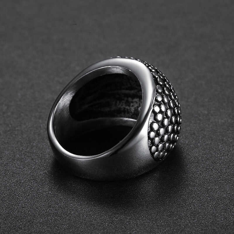 Vintage Simple Style Round Pockmarked Men's Ring